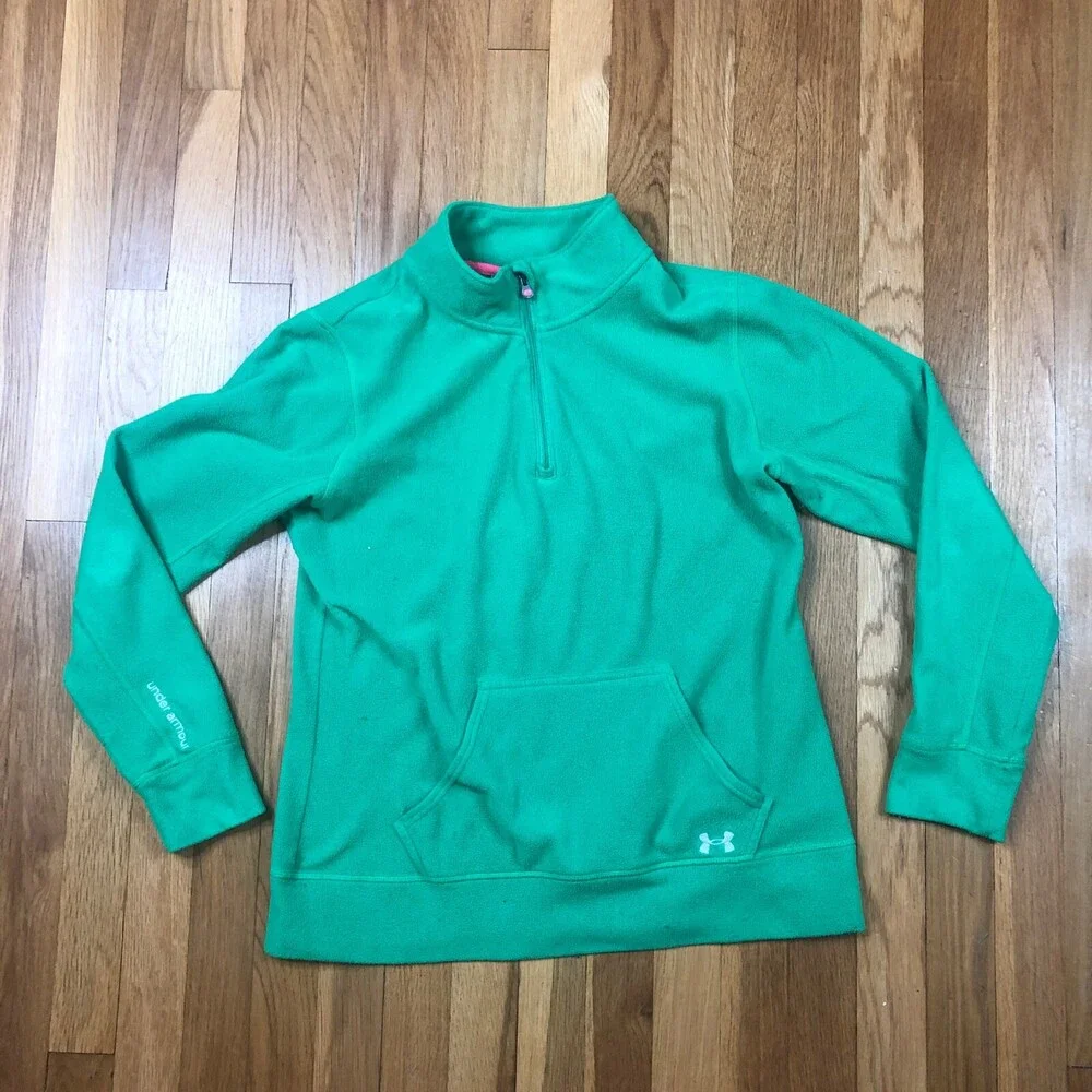 Under Armour Jacket Womens Medium Green Long Sleeve Pullover Top‎